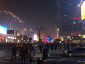 The Chongwenmen area on a Saturday evening in December 2015 - PM2.5 level 512